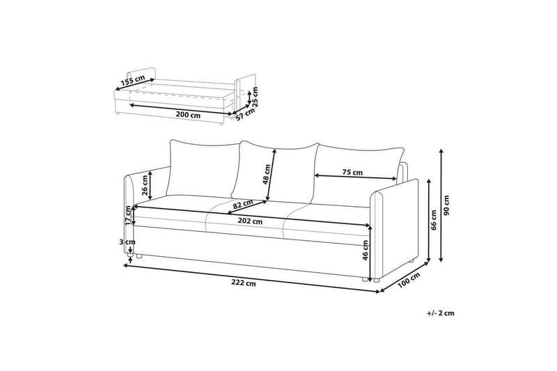 Bäddsoffa Holsen Brun, Svart - Brun, Svart - Möbler - Vardagsrum - Bäddsoffor
