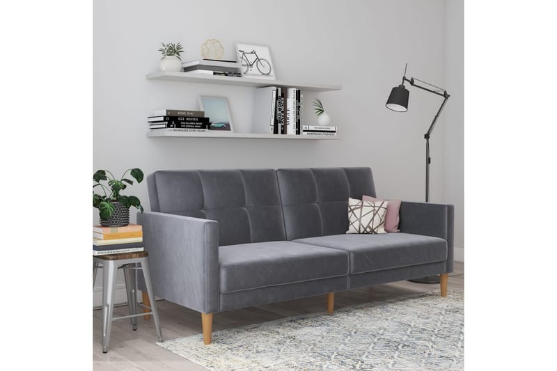 Bäddsoffa Lilly Antracit, Sammet - Antracit, Sammet - Möbler - Vardagsrum - Bäddsoffor