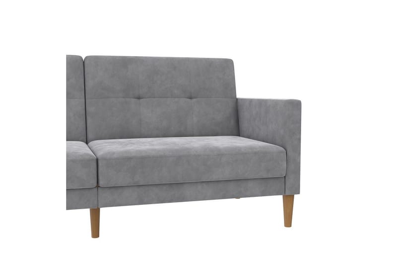 Bäddsoffa Lilly Ljusgrå, Sammet - Ljusgrå, Sammet - Möbler - Vardagsrum - Bäddsoffor