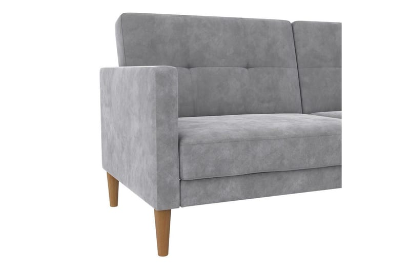 Bäddsoffa Lilly Ljusgrå, Sammet - Ljusgrå, Sammet - Möbler - Vardagsrum - Bäddsoffor