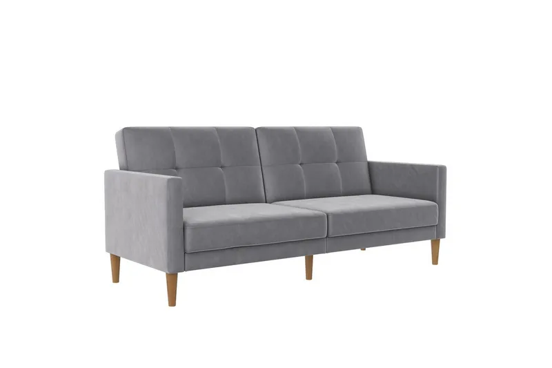 Bäddsoffa Lilly Ljusgrå, Sammet, Ljusgrå, Sammet