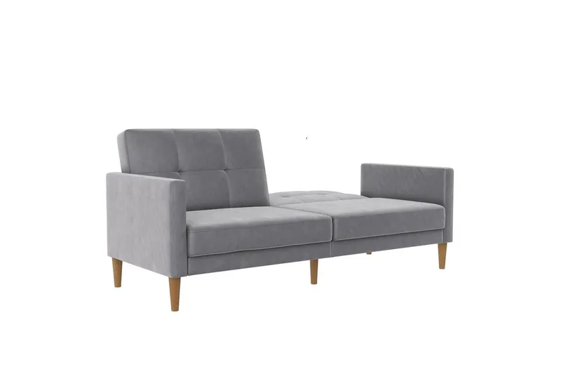 Bäddsoffa Lilly Ljusgrå, Sammet - Ljusgrå, Sammet - Möbler - Vardagsrum - Bäddsoffor
