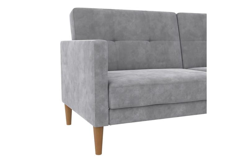 Bäddsoffa Lilly Ljusgrå, Sammet - Ljusgrå, Sammet - Möbler - Vardagsrum - Bäddsoffor