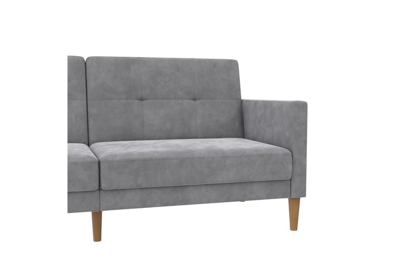 Bäddsoffa Lilly Ljusgrå, Sammet - Ljusgrå, Sammet - Möbler - Vardagsrum - Bäddsoffor