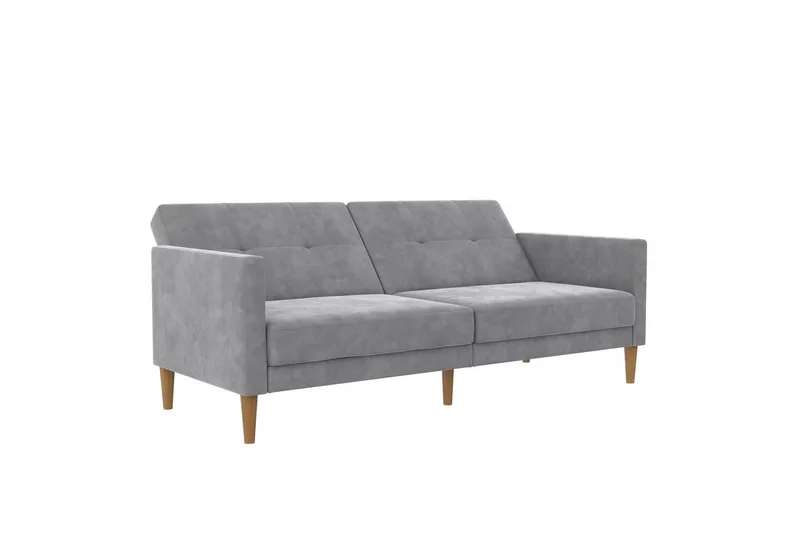 Bäddsoffa Lilly Ljusgrå, Sammet - Ljusgrå, Sammet - Möbler - Vardagsrum - Bäddsoffor
