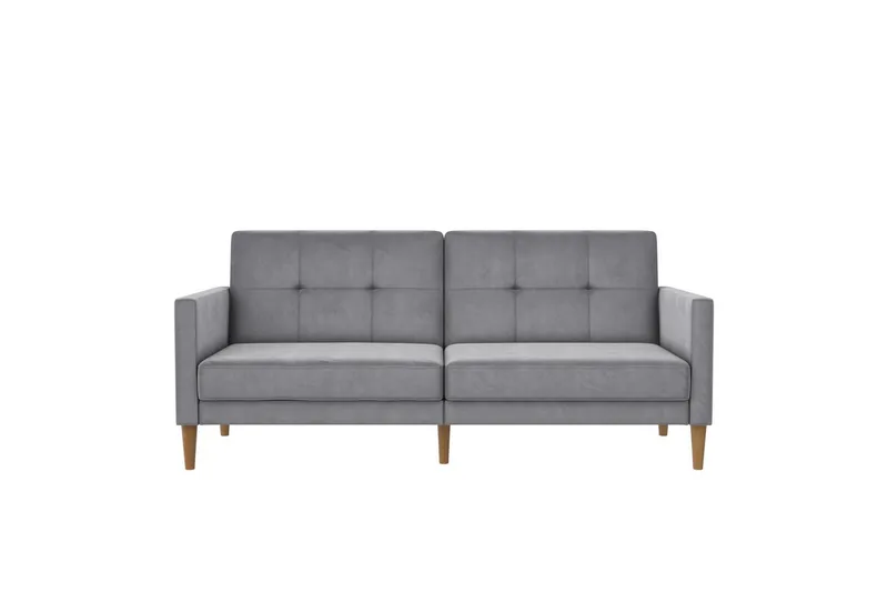 Bäddsoffa Lilly Ljusgrå, Sammet - Ljusgrå, Sammet - Möbler - Vardagsrum - Bäddsoffor
