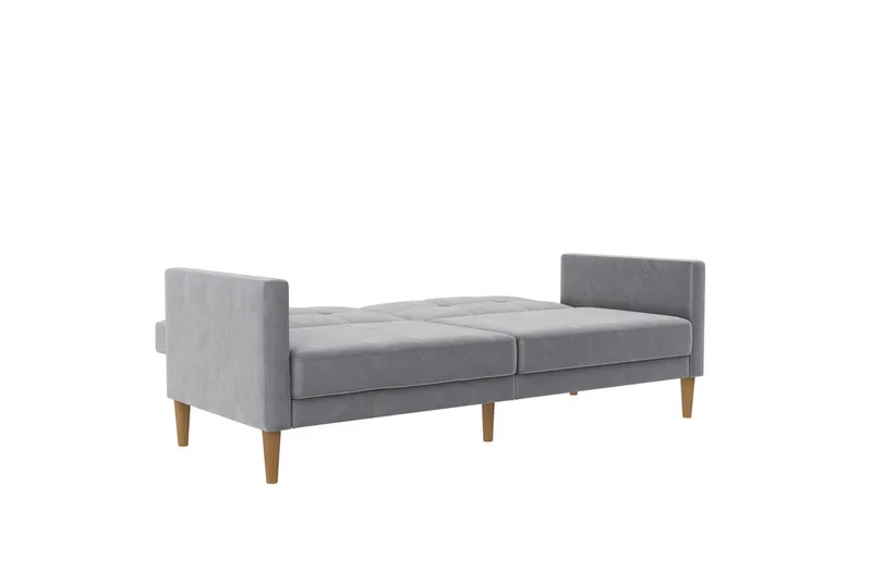 Bäddsoffa Lilly Ljusgrå, Sammet - Ljusgrå, Sammet - Möbler - Vardagsrum - Bäddsoffor