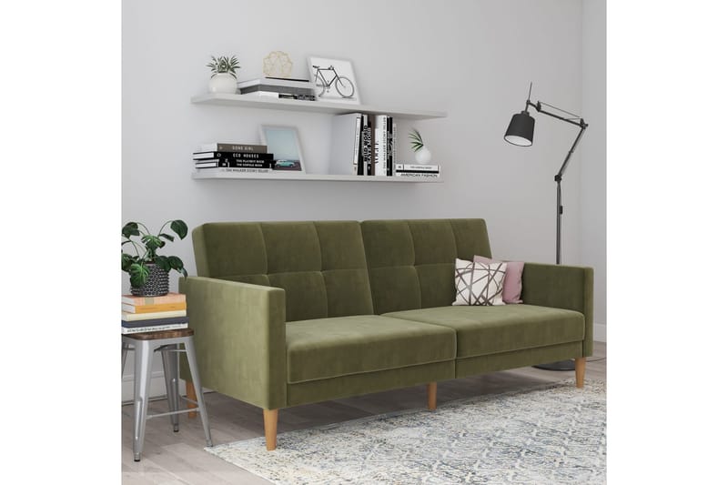 Bäddsoffa Lilly Olivgrön, Sammet - Olivgrön, Sammet - Möbler - Vardagsrum - Bäddsoffor