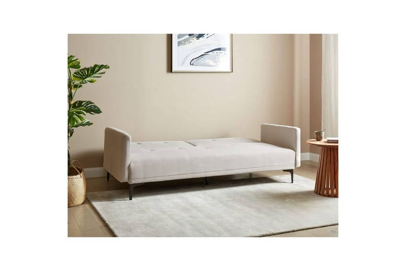 Bäddsoffa Lucan Beige, svart - Beige - Möbler - Vardagsrum - Soffgrupper