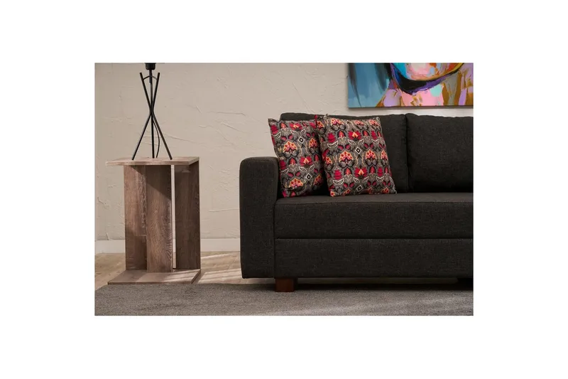 Bäddsoffa med 3 sittplatser Iroulport Antracit - Antracit - Möbler - Vardagsrum - Bäddsoffor