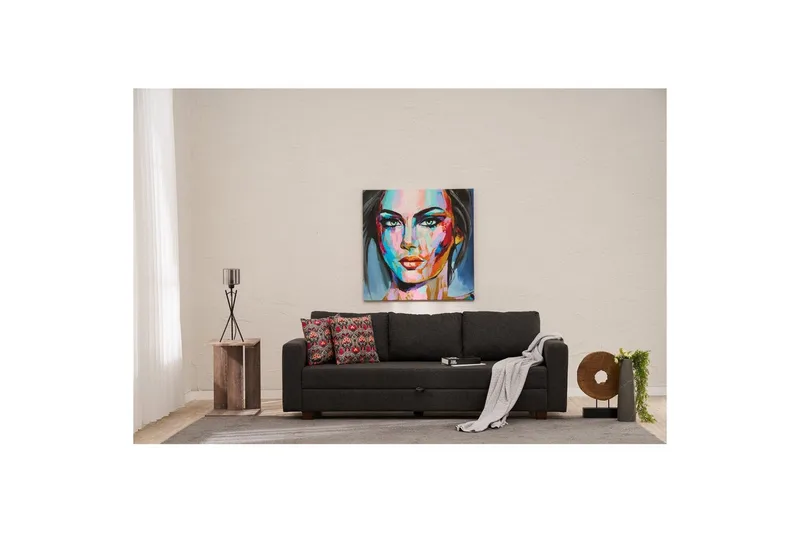 Bäddsoffa med 3 sittplatser Iroulport Antracit - Antracit - Möbler - Vardagsrum - Bäddsoffor