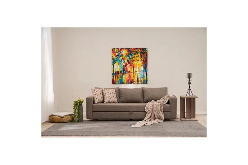 Bäddsoffa med 3 sittplatser Iroulport Arzilla Brun - Brun - Möbler - Vardagsrum - Bäddsoffor