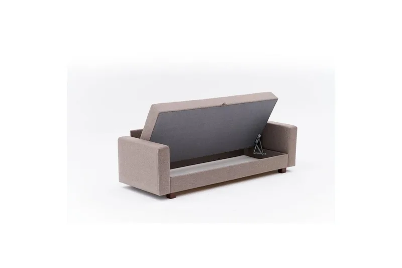 Bäddsoffa med 3 sittplatser Iroulport Arzilla Brun - Brun - Möbler - Vardagsrum - Bäddsoffor