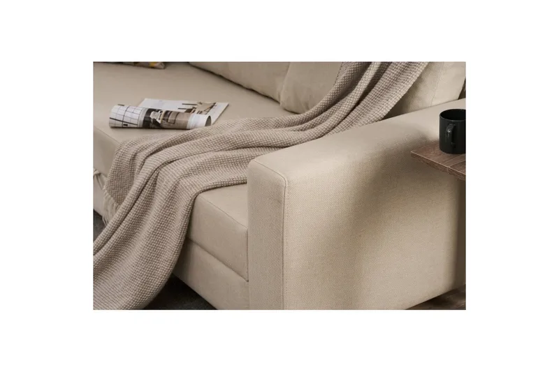 Bäddsoffa med 3 sittplatser Iroulport Arzilla Grädde - Grädde - Möbler - Vardagsrum - Bäddsoffor