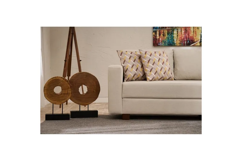 Bäddsoffa med 3 sittplatser Iroulport Arzilla Grädde - Grädde - Möbler - Vardagsrum - Bäddsoffor