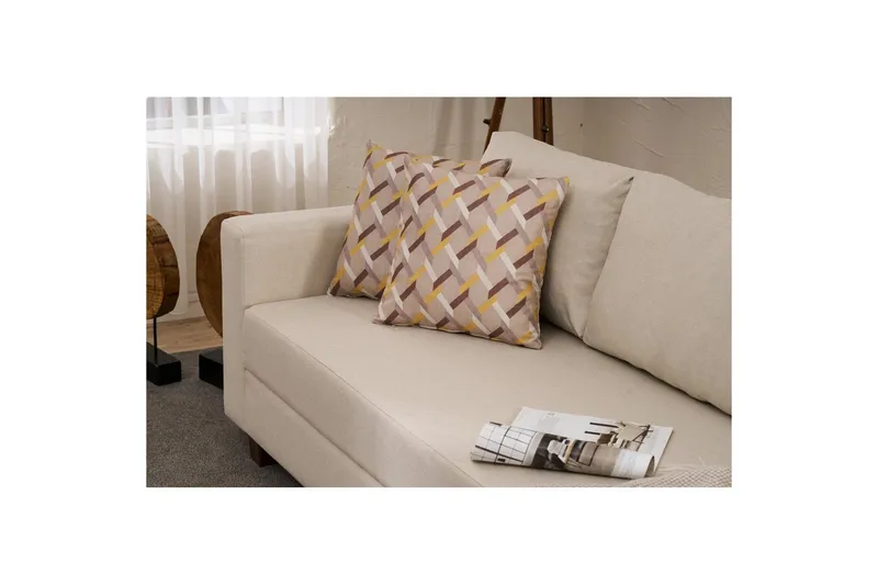 Bäddsoffa med 3 sittplatser Iroulport Arzilla Grädde - Grädde - Möbler - Vardagsrum - Bäddsoffor