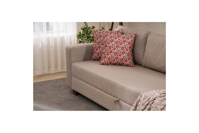 Bäddsoffa med 3 sittplatser Iroulport Beige - Beige - Möbler - Vardagsrum - Bäddsoffor