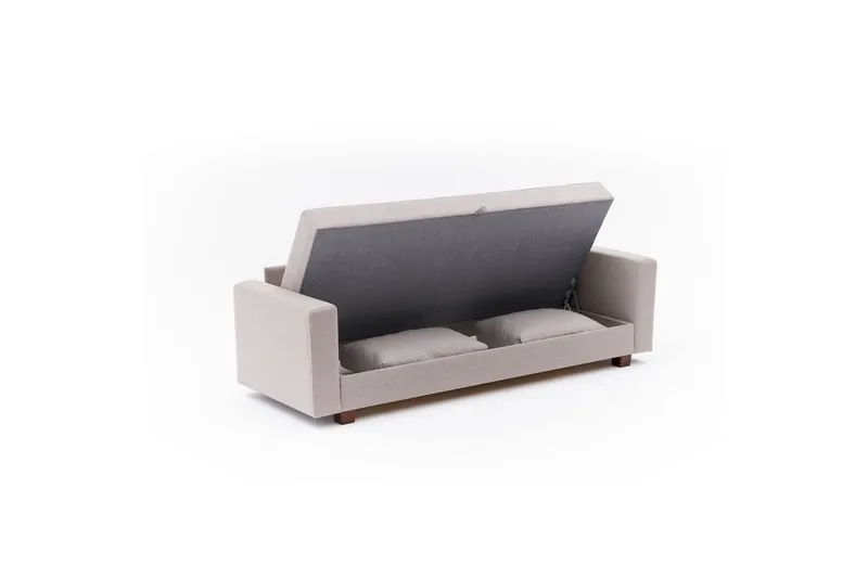 Bäddsoffa med 3 sittplatser Iroulport Beige - Beige - Möbler - Vardagsrum - Bäddsoffor