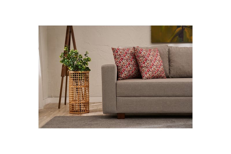 Bäddsoffa med 3 sittplatser Iroulport Beige - Beige - Möbler - Vardagsrum - Bäddsoffor