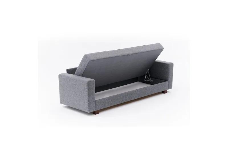 Bäddsoffa med 3 sittplatser Iroulport Grå - Grå - Möbler - Vardagsrum - Bäddsoffor