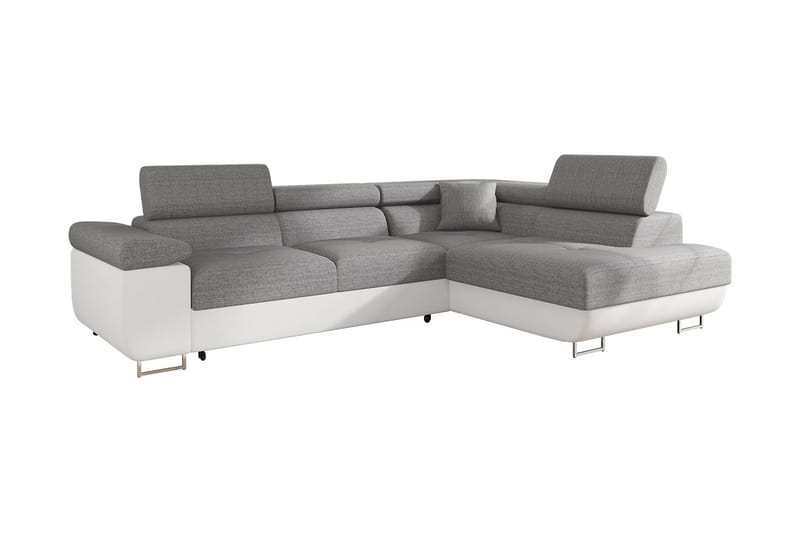 Bäddsoffa med schäslong, Grå