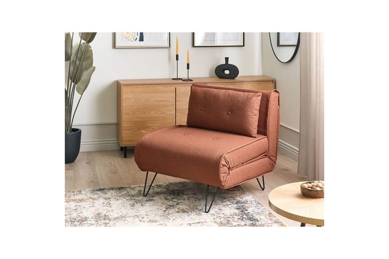 Bäddsoffa Vestfold Orange, Svart - Orange, Svart - Möbler - Vardagsrum - Bäddsoffor