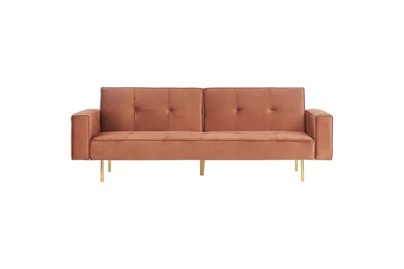 Bäddsoffa Visnes Brun, Guld, Brun, Guld