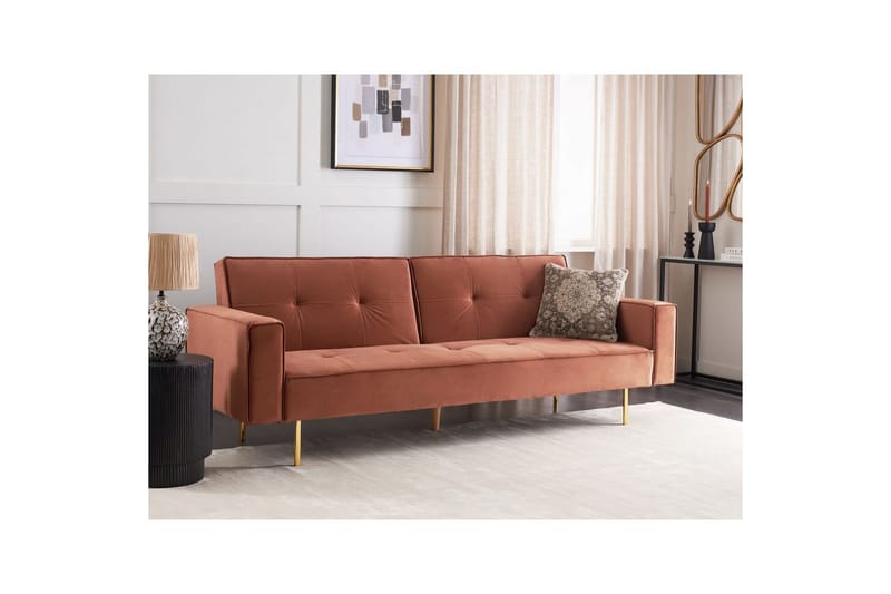 Bäddsoffa Visnes Brun, Guld - Brun, Guld - Möbler - Vardagsrum - Bäddsoffor