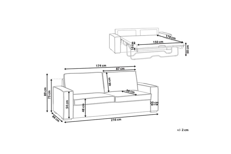 Bäddsoffa Vuokatti Vit - Vit - Möbler - Vardagsrum - Bäddsoffor