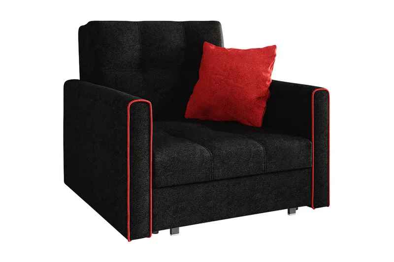 Bensbyn 2-sits Bäddsoffa 80x196 cm med Förvaring i Tyg - Svart - Möbler - Vardagsrum - Bäddsoffor - 2-sits bäddsoffa