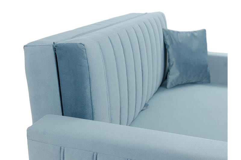 Bensbyn 2-sits Bäddsoffa med Förvaring och Vertikala Sömmar i Sammet - Rosa - Möbler - Vardagsrum - Bäddsoffor - 2-sits bäddsoffa