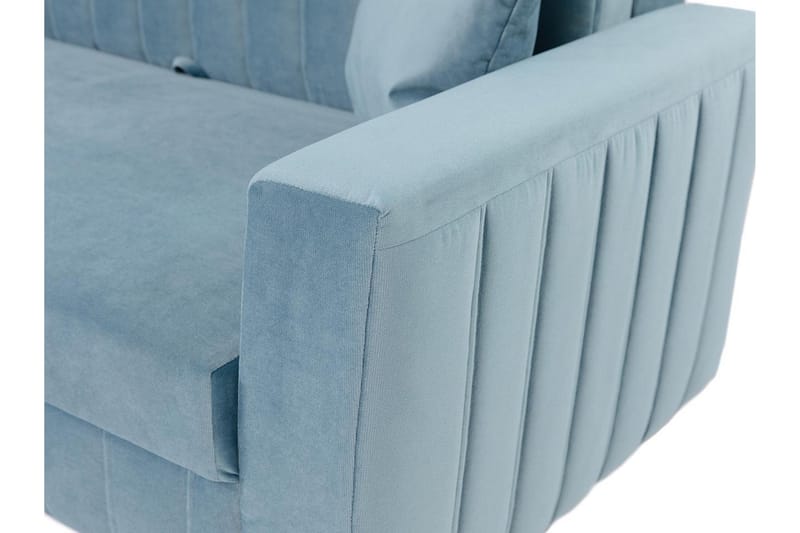 Bensbyn 2-sits Bäddsoffa med Förvaring och Vertikala Sömmar i Sammet - Rosa - Möbler - Vardagsrum - Bäddsoffor - 2-sits bäddsoffa