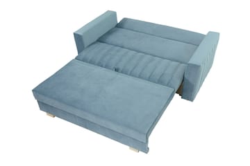 Bensbyn 2-sits Bäddsoffa med Förvaring och Vertikala Sömmar i Sammet - Rosa - Möbler - Vardagsrum - Bäddsoffor - 2-sits bäddsoffa