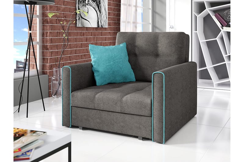 Bensbyn 2-sits Längsbäddad Bäddsoffa 80x196 cm med Förvaring i Tyg - Grå - Möbler - Vardagsrum - Bäddsoffor - 2-sits bäddsoffa