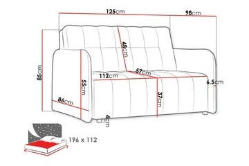Denegal 2-sits Bäddsoffa - Möbler - Vardagsrum - Bäddsoffor - 2-sits bäddsoffa