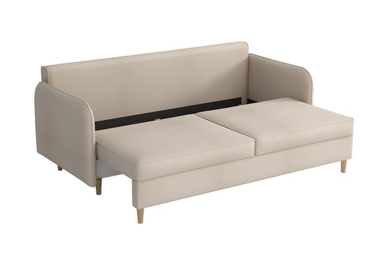 Gaja 2-sits Bäddsoffa Rundade Armstöd i Tyg - Rosa - Möbler - Vardagsrum - Bäddsoffor - 2-sits bäddsoffa