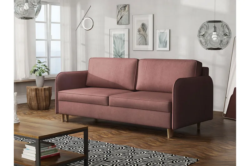 Gaja 2-sits Soffa - Rosa - Möbler - Vardagsrum - Bäddsoffor - 2-sits bäddsoffa