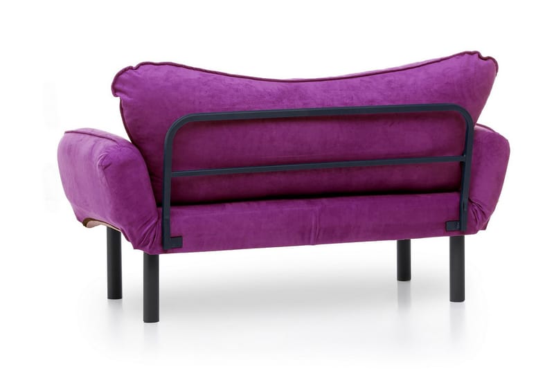 Mezonzo 2-sits Längsbäddad Fällbar Bäddsoffa 65x180 cm i Sammet - Lila - Möbler - Vardagsrum - Bäddsoffor - 2-sits bäddsoffa