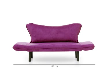 Mezonzo 2-sits Längsbäddad Fällbar Bäddsoffa 65x180 cm i Sammet - Lila - Möbler - Vardagsrum - Bäddsoffor - 2-sits bäddsoffa