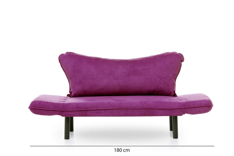 Mezonzo 2-sits Längsbäddad Fällbar Bäddsoffa 65x180 cm i Sammet - Lila - Möbler - Vardagsrum - Bäddsoffor - 2-sits bäddsoffa