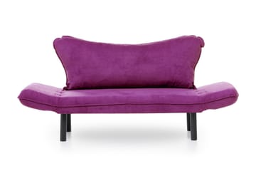 Mezonzo 2-sits Längsbäddad Fällbar Bäddsoffa 65x180 cm i Sammet - Lila - Möbler - Vardagsrum - Bäddsoffor - 2-sits bäddsoffa