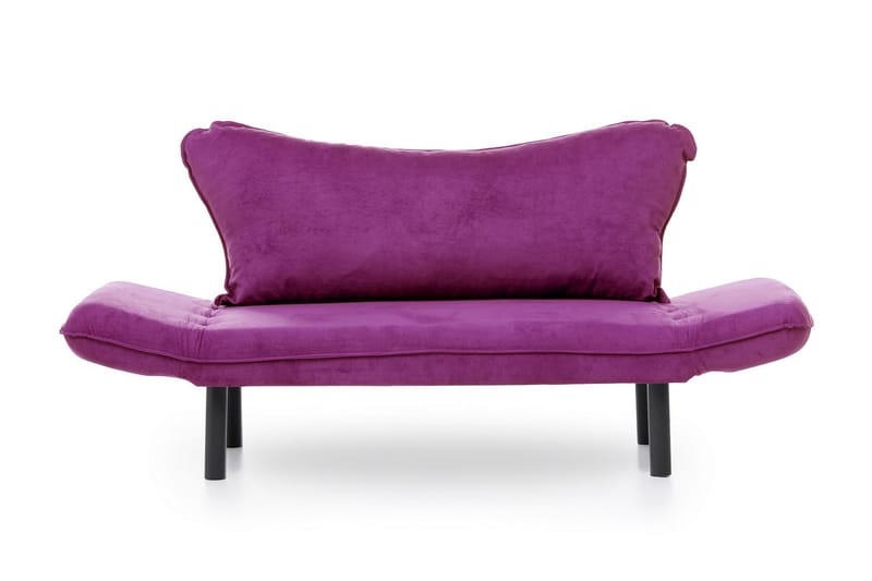 Mezonzo 2-sits Längsbäddad Fällbar Bäddsoffa 65x180 cm i Sammet - Lila - Möbler - Vardagsrum - Bäddsoffor - 2-sits bäddsoffa
