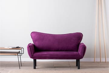 Mezonzo 2-sits Längsbäddad Fällbar Bäddsoffa 65x180 cm i Sammet - Lila - Möbler - Vardagsrum - Bäddsoffor - 2-sits bäddsoffa