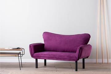 Mezonzo 2-sits Längsbäddad Fällbar Bäddsoffa 65x180 cm i Sammet - Lila - Möbler - Vardagsrum - Bäddsoffor - 2-sits bäddsoffa