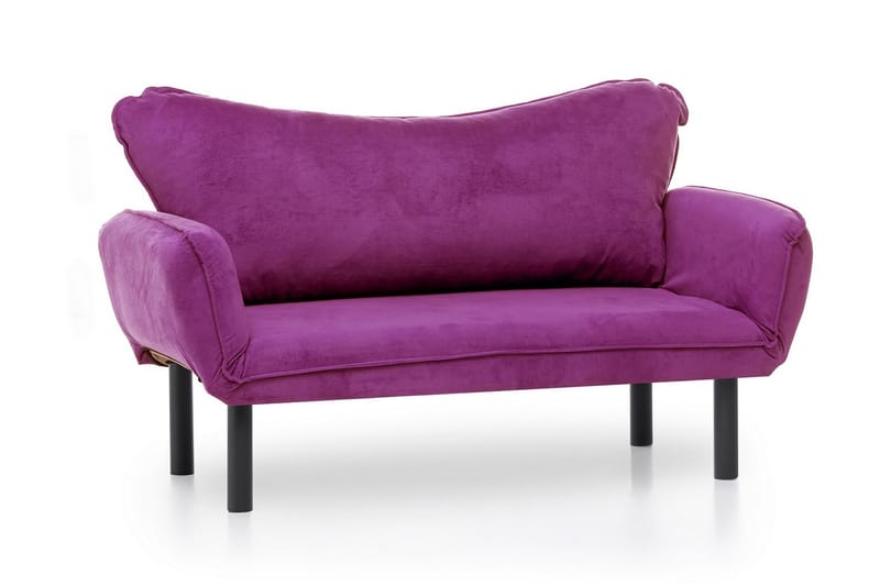 Mezonzo 2-sits Längsbäddad Fällbar Bäddsoffa 65x180 cm i Sammet - Lila - Möbler - Vardagsrum - Bäddsoffor - 2-sits bäddsoffa