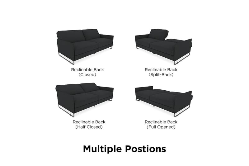 PEMBROKE 2-sits Bäddsoffa Grå - Dorel Home - Möbler - Vardagsrum - Bäddsoffor - 2-sits bäddsoffa