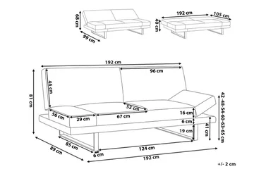 Selekk Bäddsoffa - Blå - Möbler - Vardagsrum - Bäddsoffor - 2-sits bäddsoffa