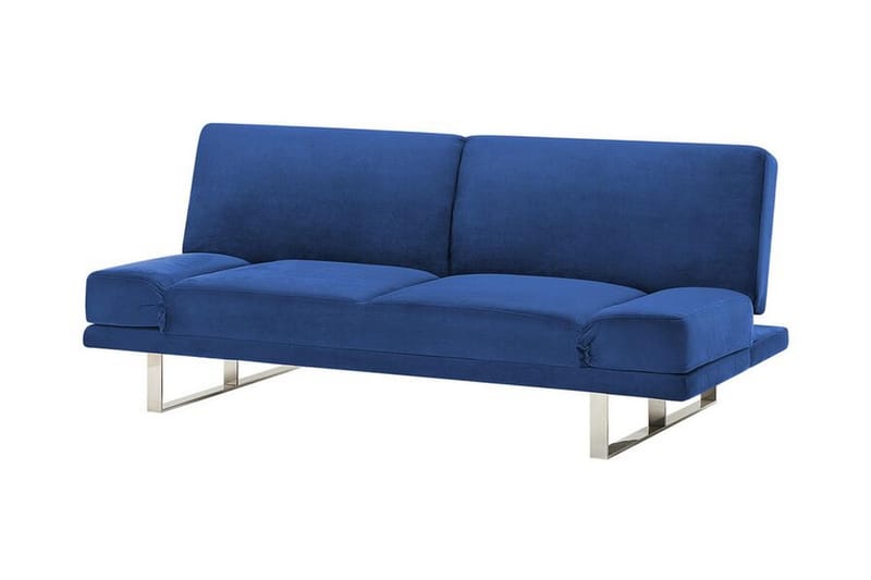 Selekk Fällbar 2-sits Bäddsoffa 105x192 cm i Sammet - Blå - Möbler - Vardagsrum - Bäddsoffor - 2-sits bäddsoffa
