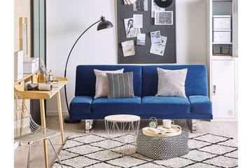 Selekk Fällbar 2-sits Bäddsoffa 105x192 cm i Sammet - Blå - Möbler - Vardagsrum - Bäddsoffor - 2-sits bäddsoffa