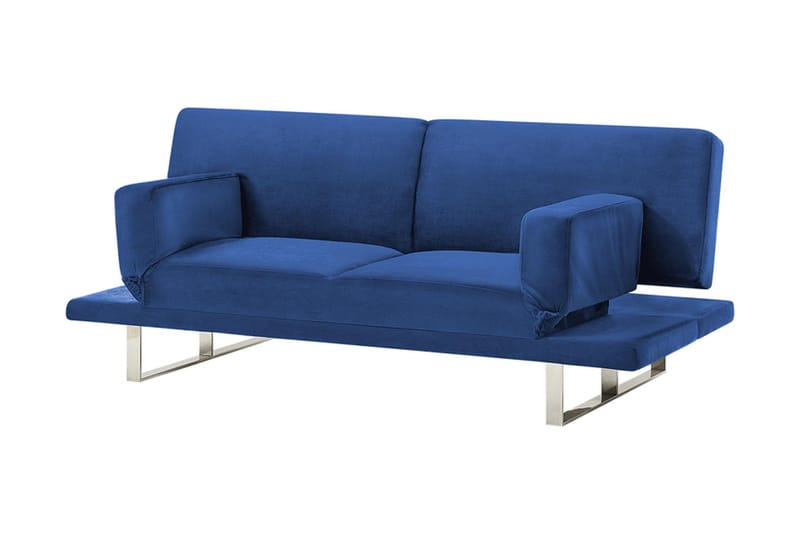Selekk Fällbar 2-sits Bäddsoffa 105x192 cm i Sammet - Blå - Möbler - Vardagsrum - Bäddsoffor - 2-sits bäddsoffa